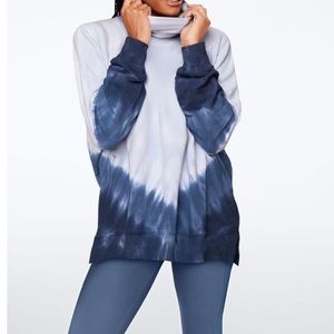 NEW VS PINK Tie Dye Turtle Neck Tunic Sweatshirt